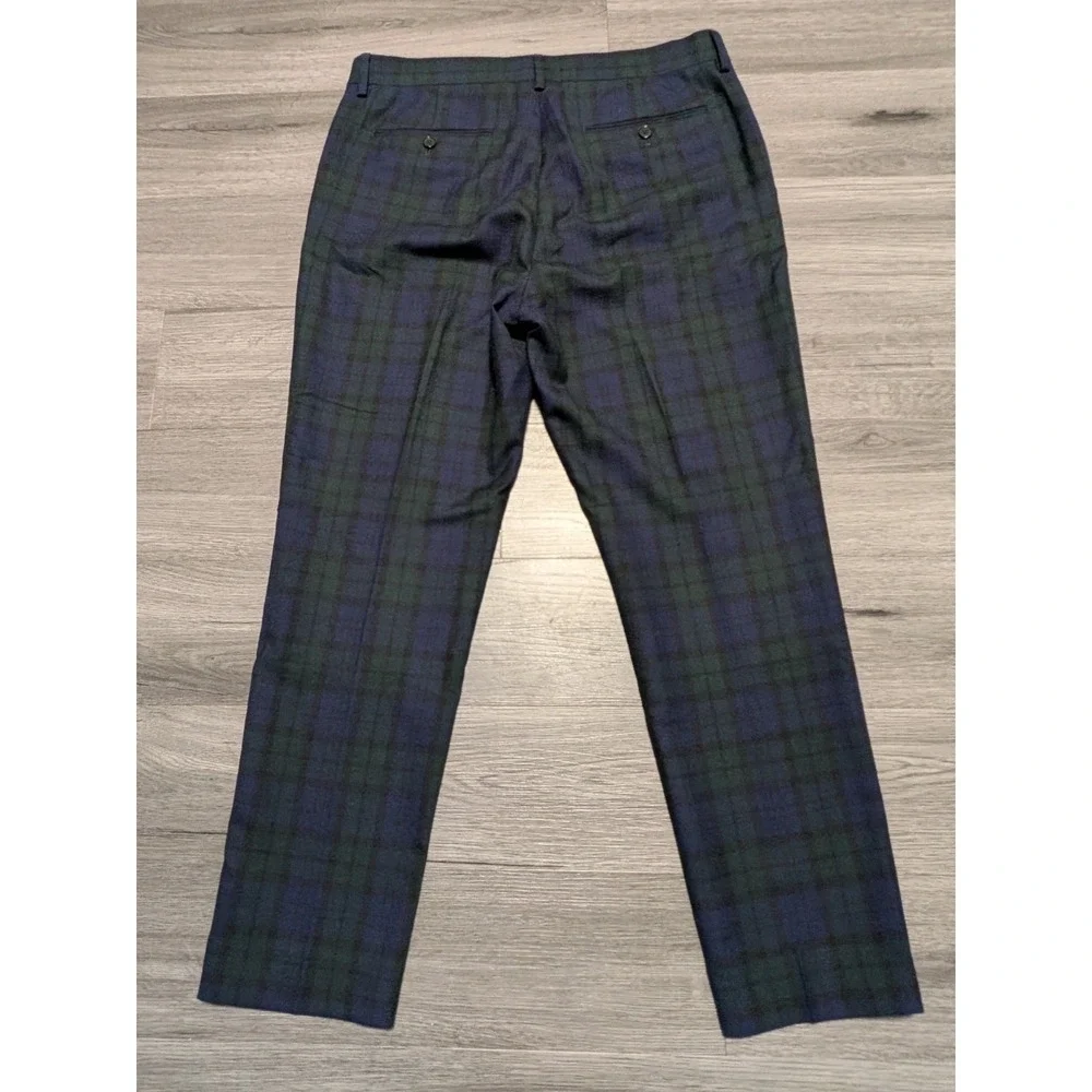 Banana Republic Men's 100% Wool Blackwatch Plaid Taper Fit Pant Size 33x30